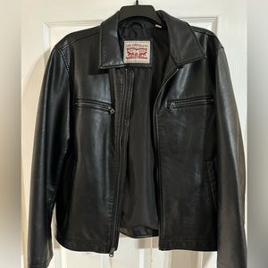 Levi's Men's Faux Leather Laydown Collar Racer Jacket - L